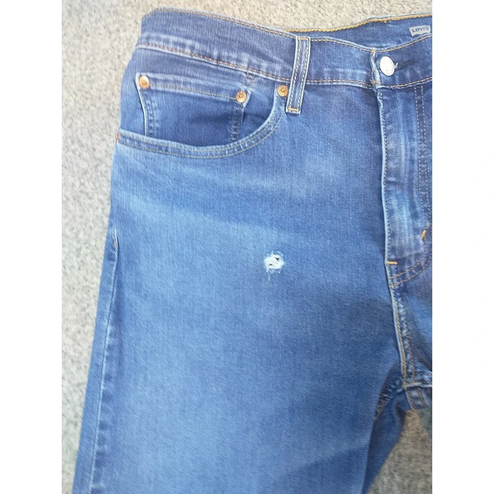 Levis Performance 511 Slim Fit Distressed Medium Wash Blue Jeans Mens 34x33